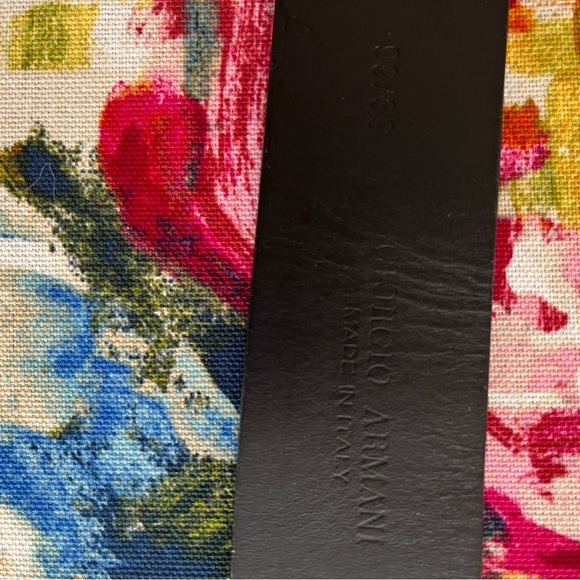 Authentic Giorgio Armani adjustable black leather belt size 54 - Picture 10 of 13